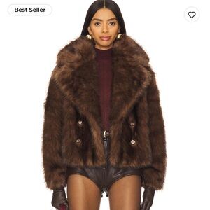 Adrienne Landau Chocolate Faux Fur Jacket